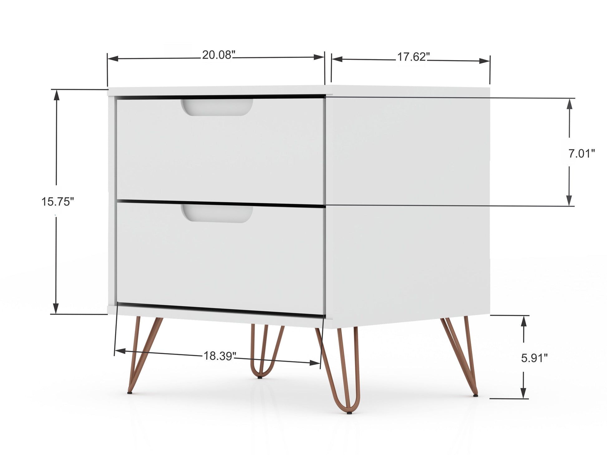 Rockefeller 2.0 Nightstand in White - Ornate Home