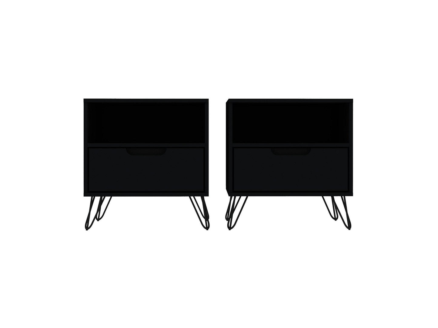 Rockefeller Nightstand 1.0 in Black (set of 2) - Ornate Home