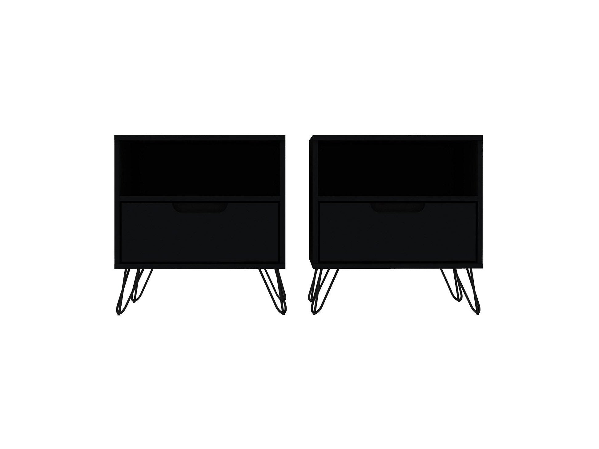 Rockefeller Nightstand 1.0 in Black (set of 2) - Ornate Home