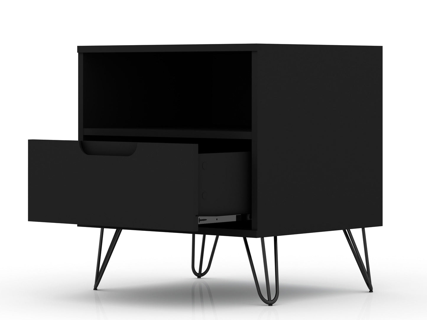 Rockefeller Nightstand 1.0 in Black (set of 2) - Ornate Home