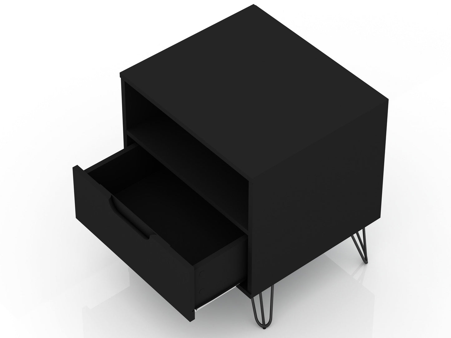 Rockefeller Nightstand 1.0 in Black (set of 2) - Ornate Home