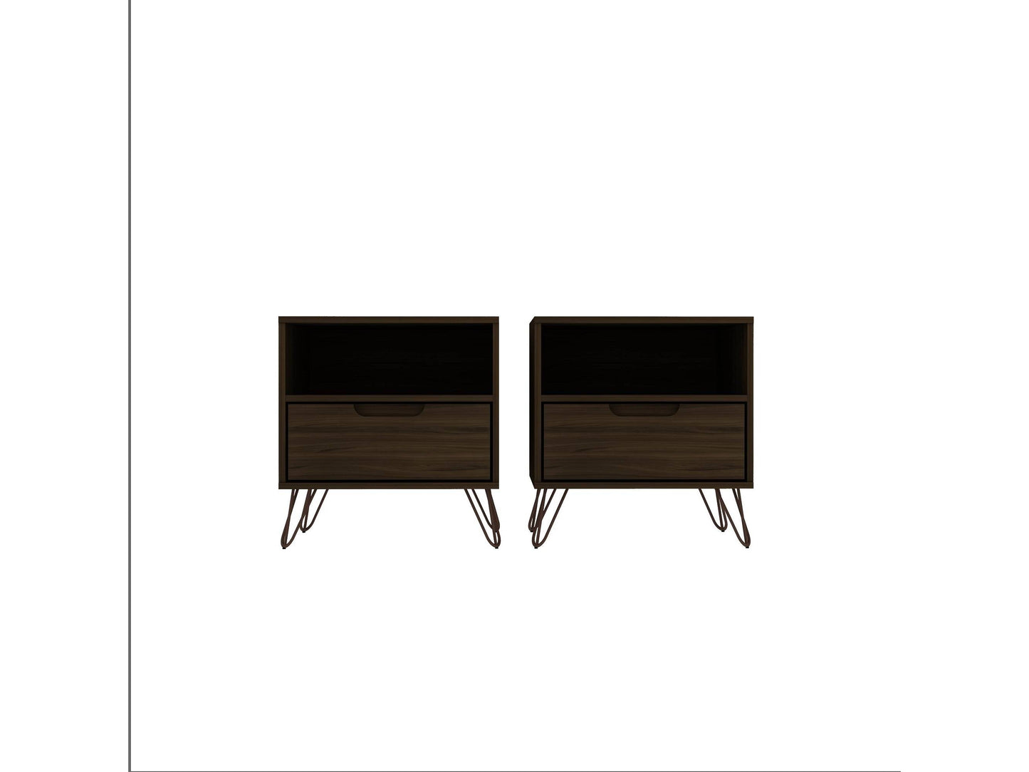 Rockefeller Nightstand 1.0 in Brown (set of 2) - Ornate Home