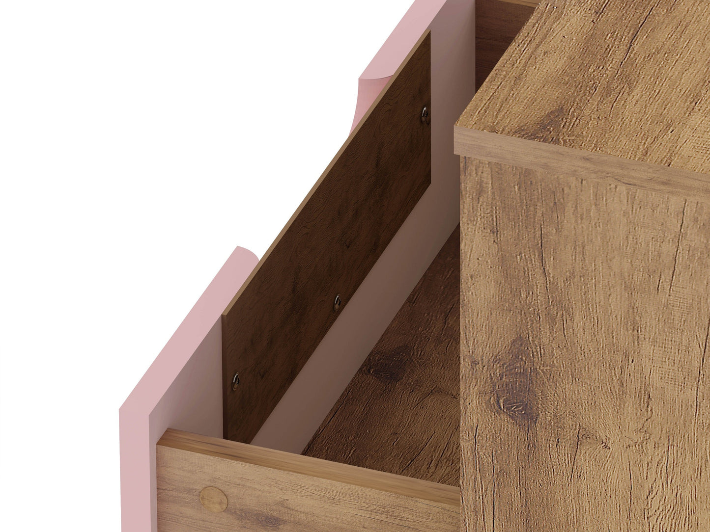 Rockefeller Nightstand 1.0 in Nature and Rose Pink (set of 2) - Ornate Home