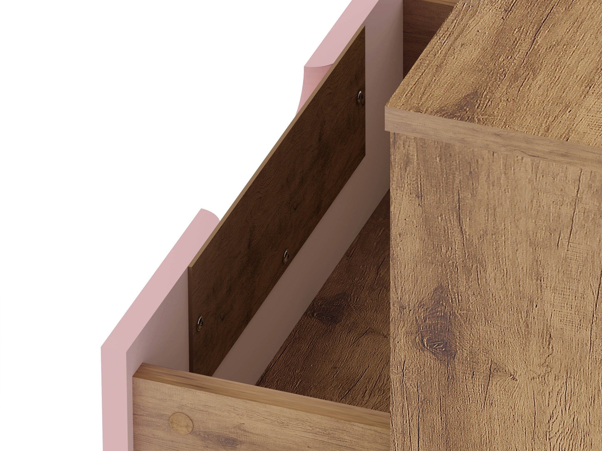 Rockefeller Nightstand 1.0 in Nature and Rose Pink (set of 2) - Ornate Home