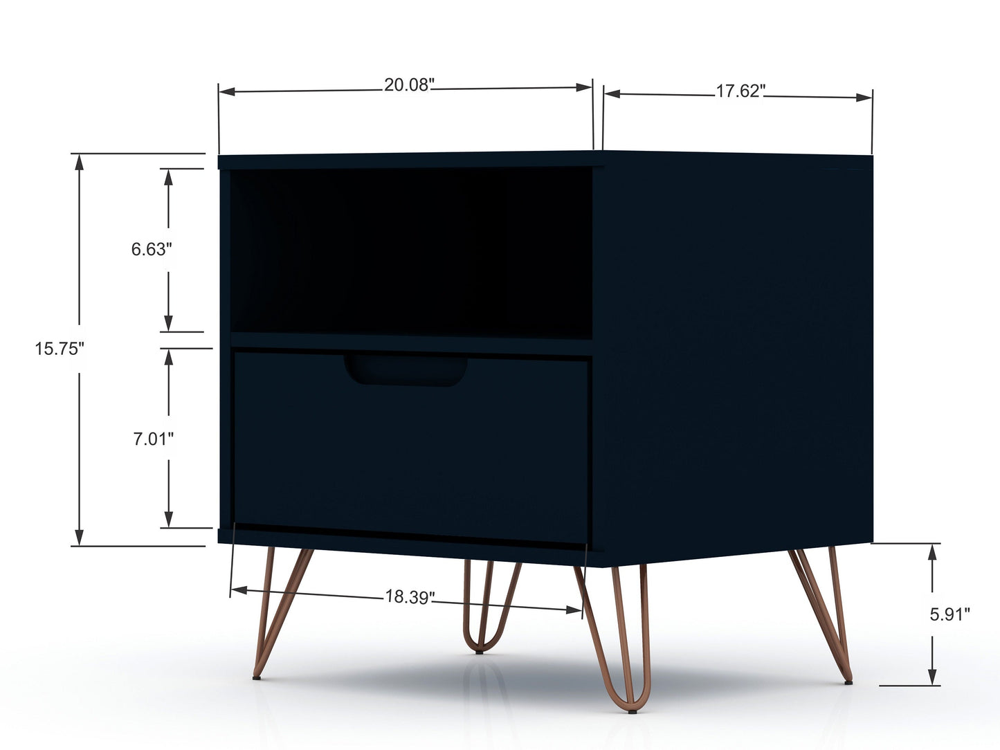Rockefeller Nightstand 1.0 in Tatiana Midnight Blue (set of 2) - Ornate Home