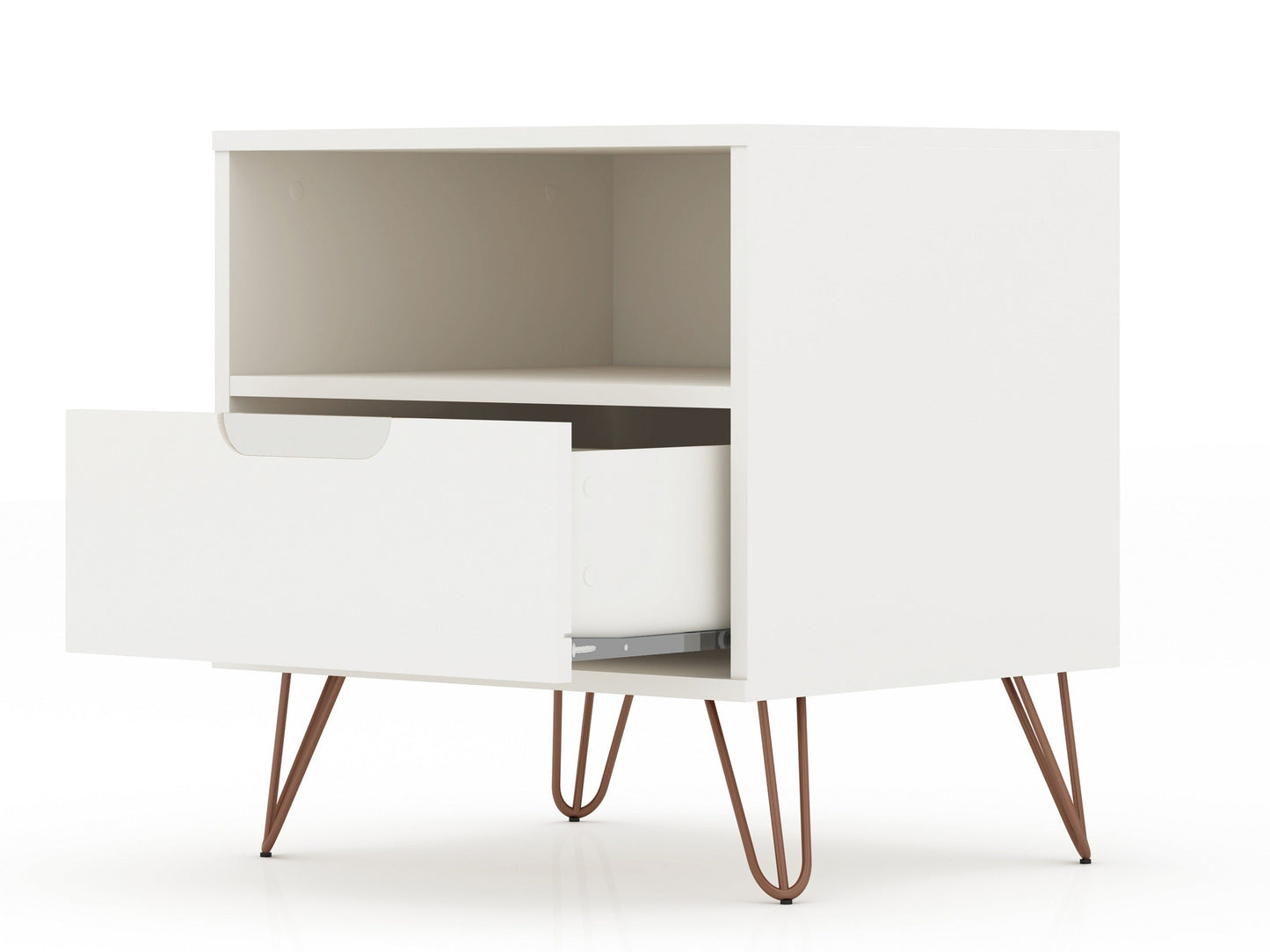 Rockefeller Nightstand 1.0 in White (set of 2) - Ornate Home