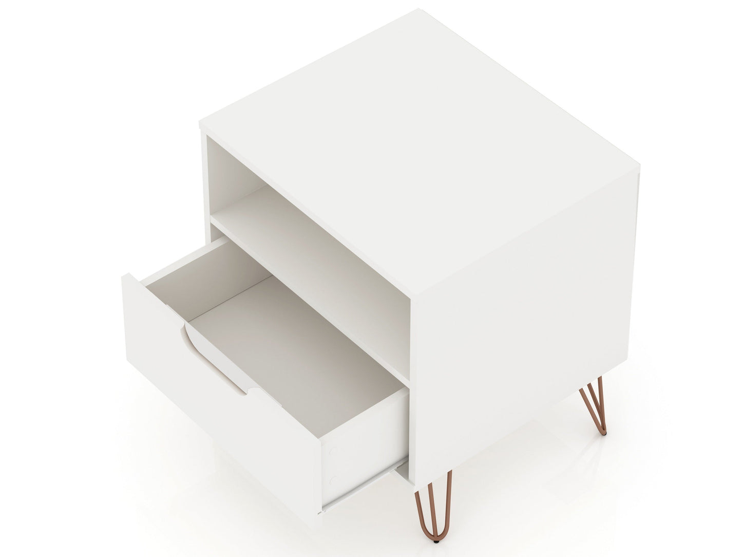 Rockefeller Nightstand 1.0 in White (set of 2) - Ornate Home