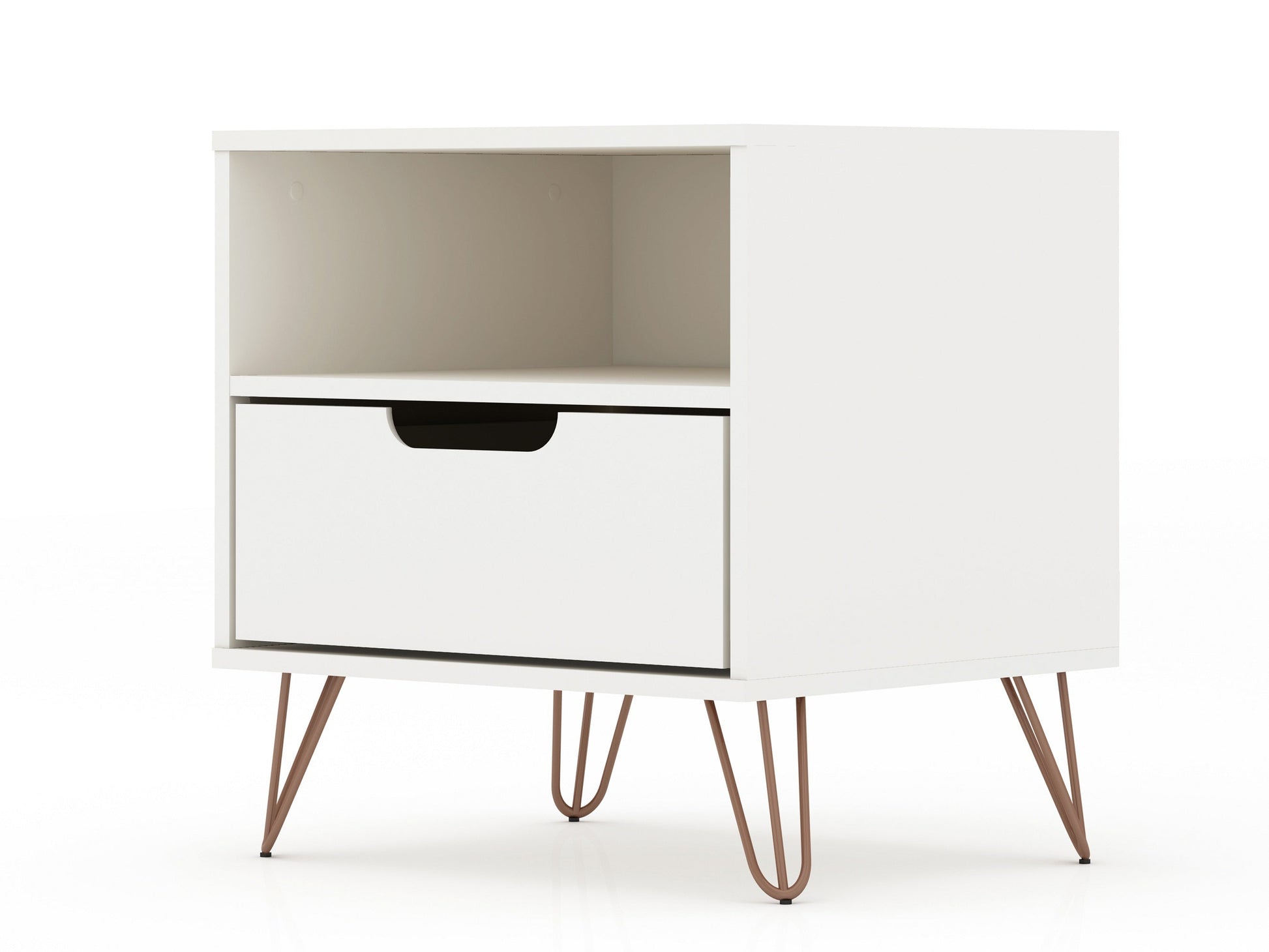 Rockefeller Nightstand 1.0 in White (set of 2) - Ornate Home