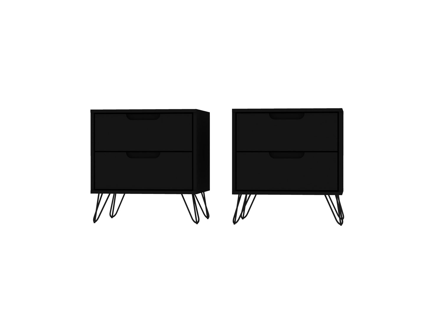 Rockefeller Nightstand 2.0 in Black (set of 2) - Ornate Home