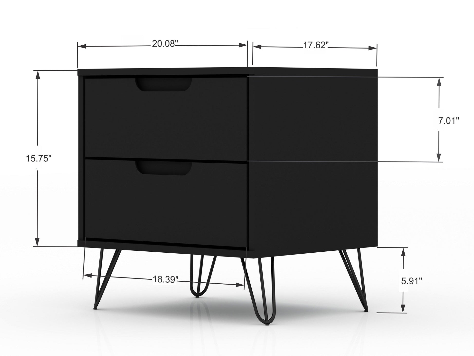 Rockefeller Nightstand 2.0 in Black (set of 2) - Ornate Home