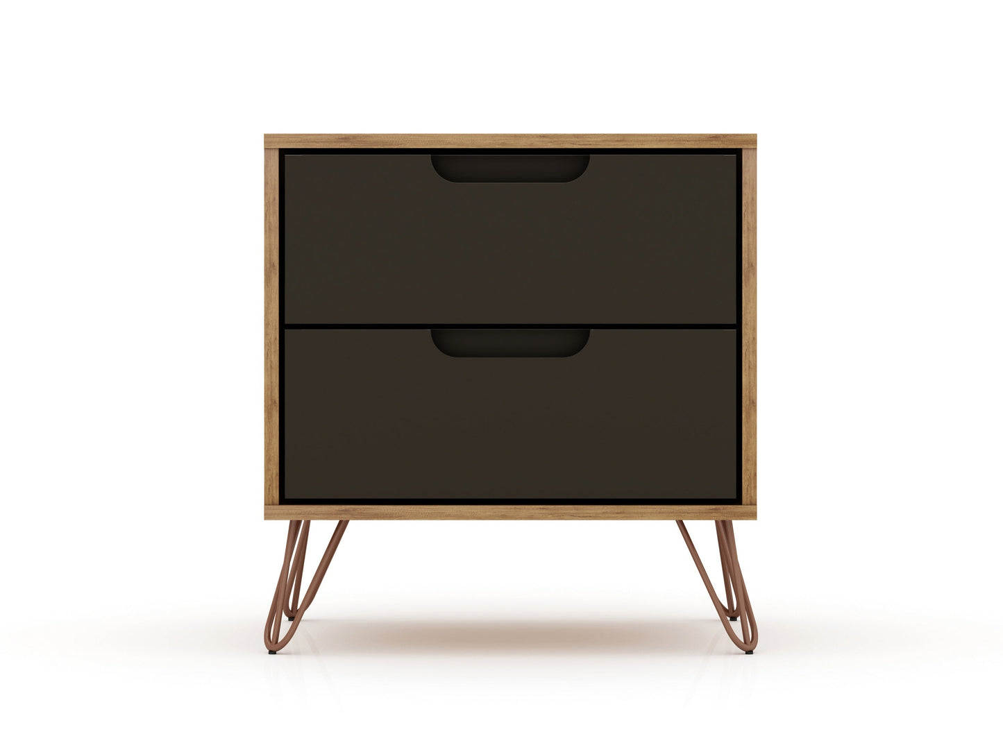 Rockefeller Nightstand 2.0 in Nature and Textured Grey (set of 2) - Ornate Home