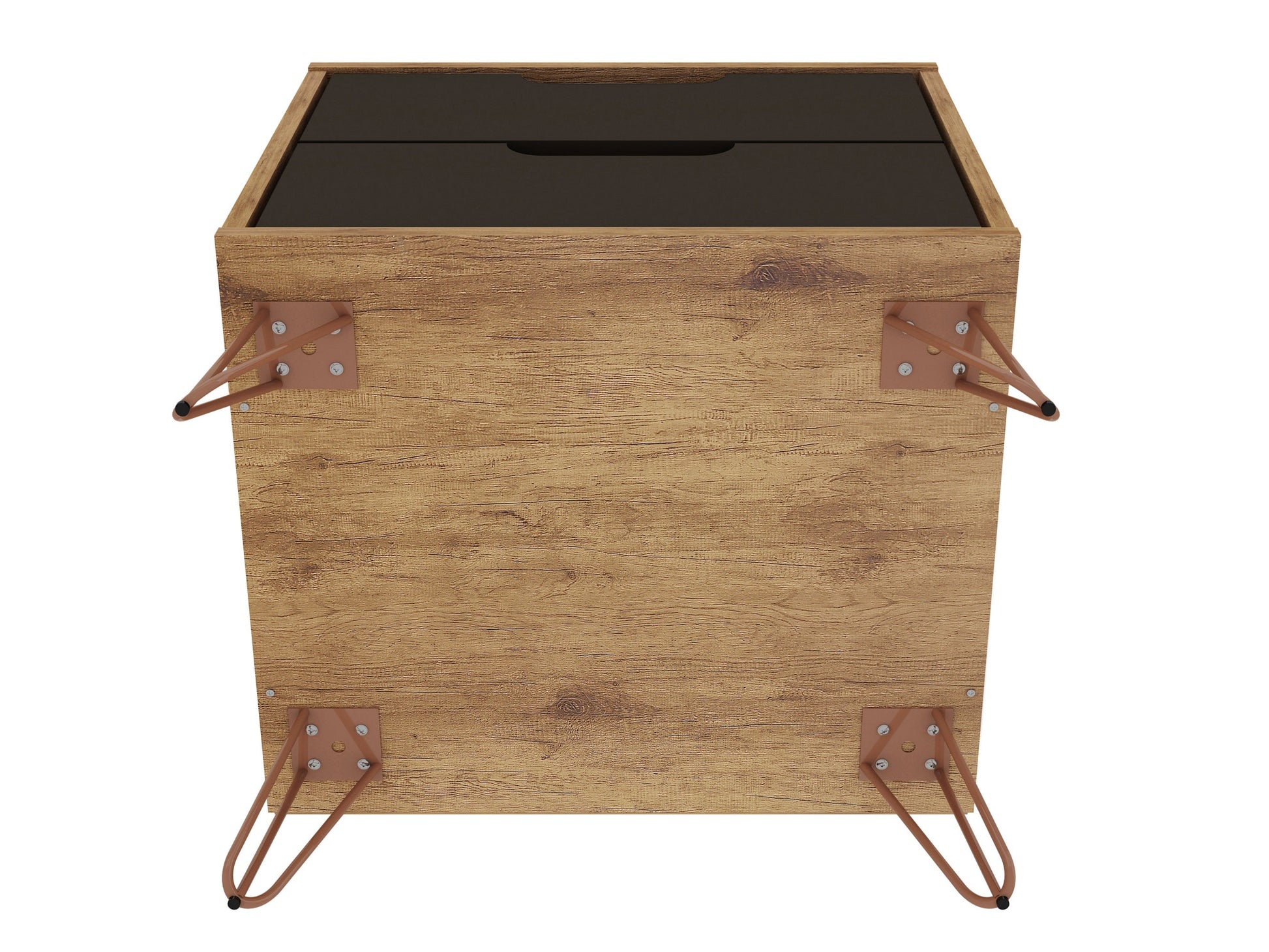 Rockefeller Nightstand 2.0 in Nature and Textured Grey (set of 2) - Ornate Home
