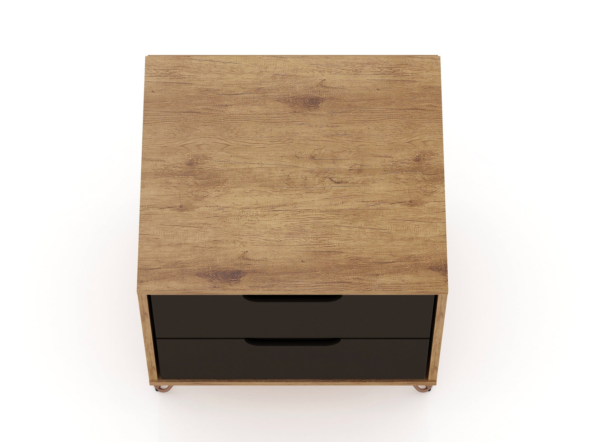 Rockefeller Nightstand 2.0 in Nature and Textured Grey (set of 2) - Ornate Home