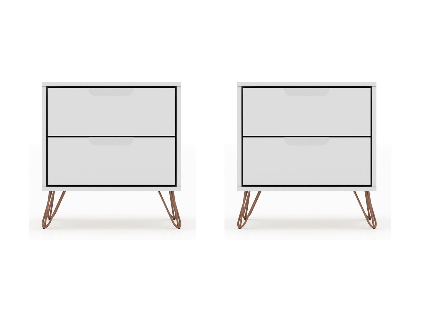 Rockefeller Nightstand 2.0 in White (set of 2) - Ornate Home
