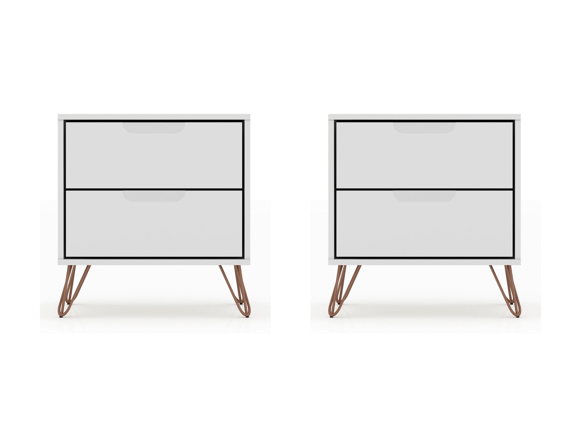 Rockefeller Nightstand 2.0 in White (set of 2) - Ornate Home
