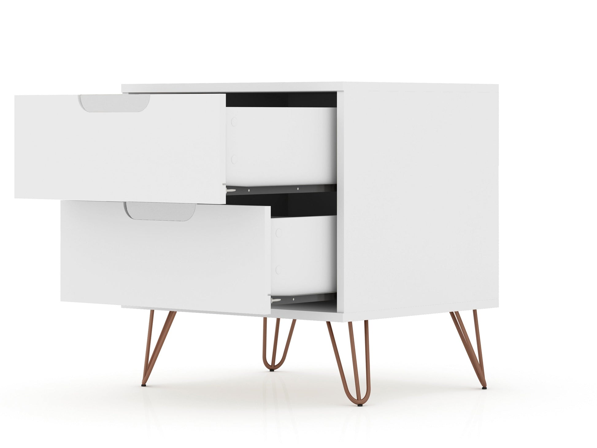 Rockefeller Nightstand 2.0 in White (set of 2) - Ornate Home