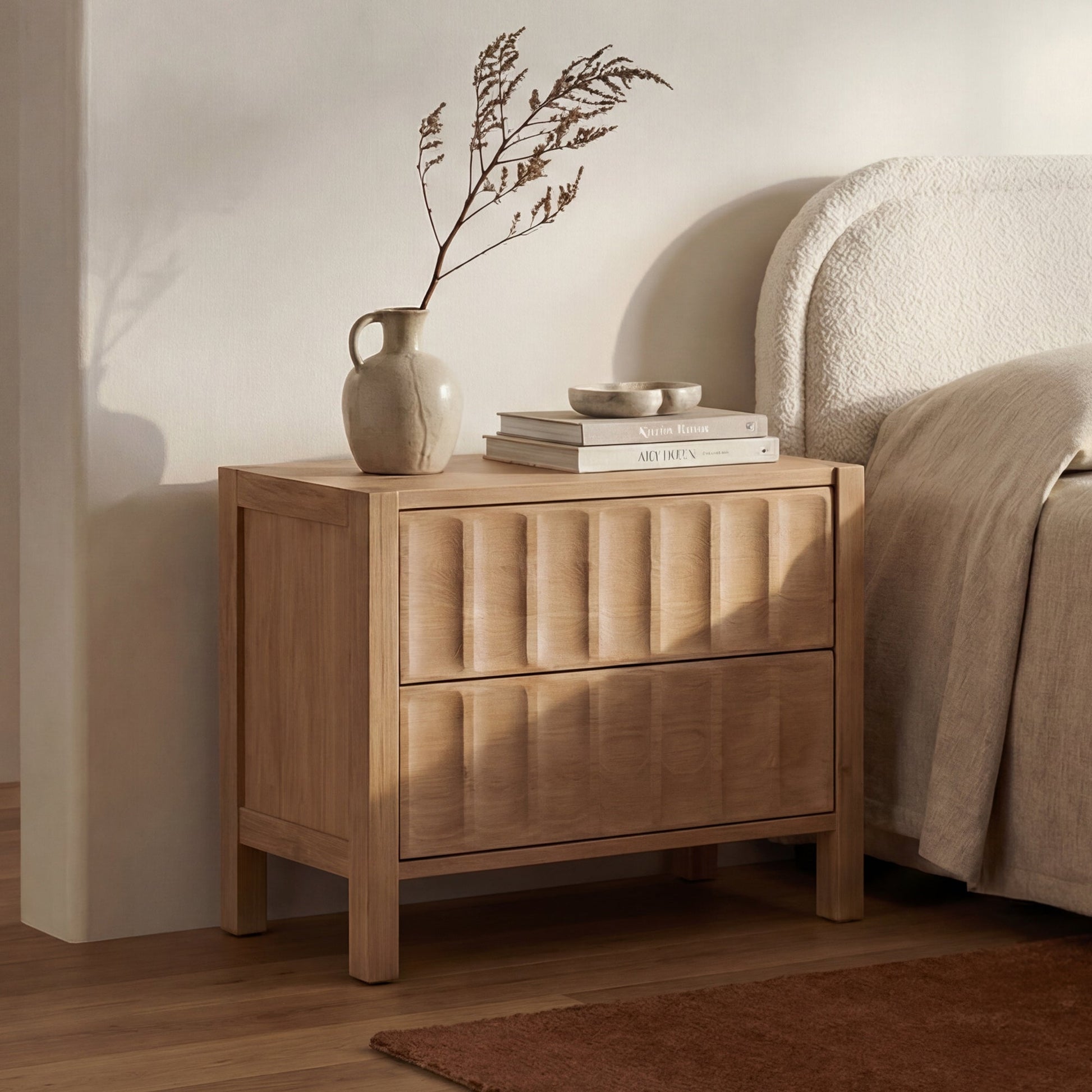 Roland Natural Nightstand - Ornate Home