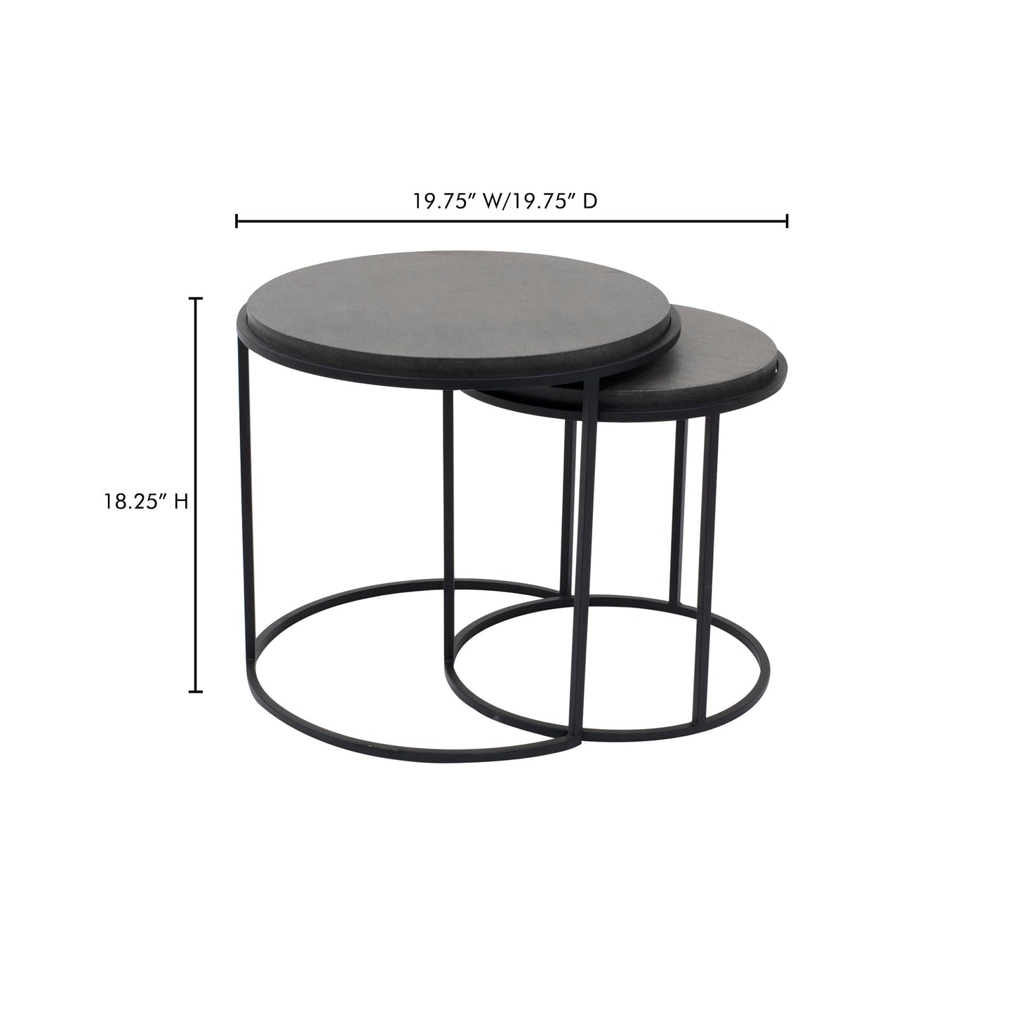 Roost Black Nesting Tables Set Of 2 - Ornate Home