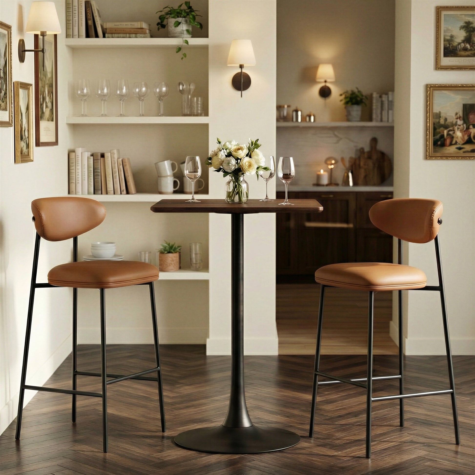 Rorun Brown Barstool (Set of 2) - Ornate Home