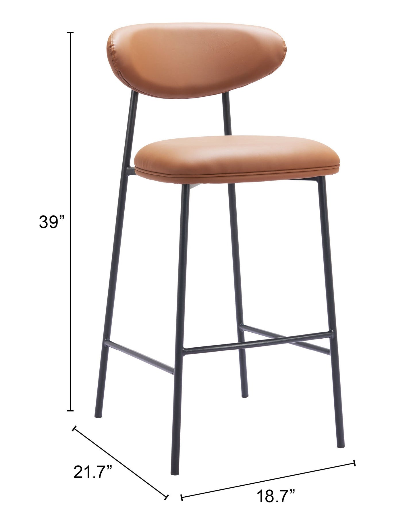 Rorun Brown Barstool (Set of 2) - Ornate Home