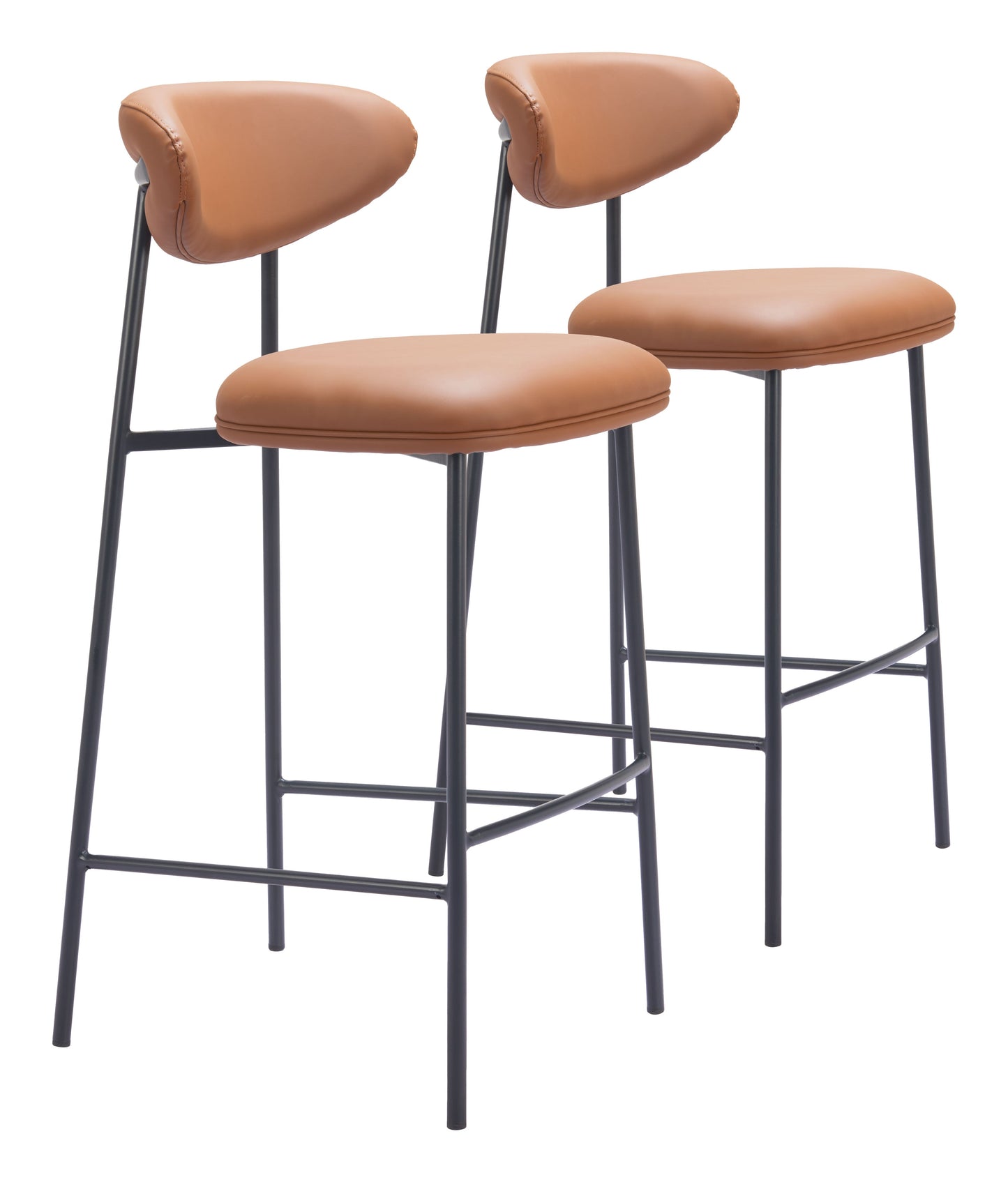 Rorun Brown Barstool (Set of 2) - Ornate Home