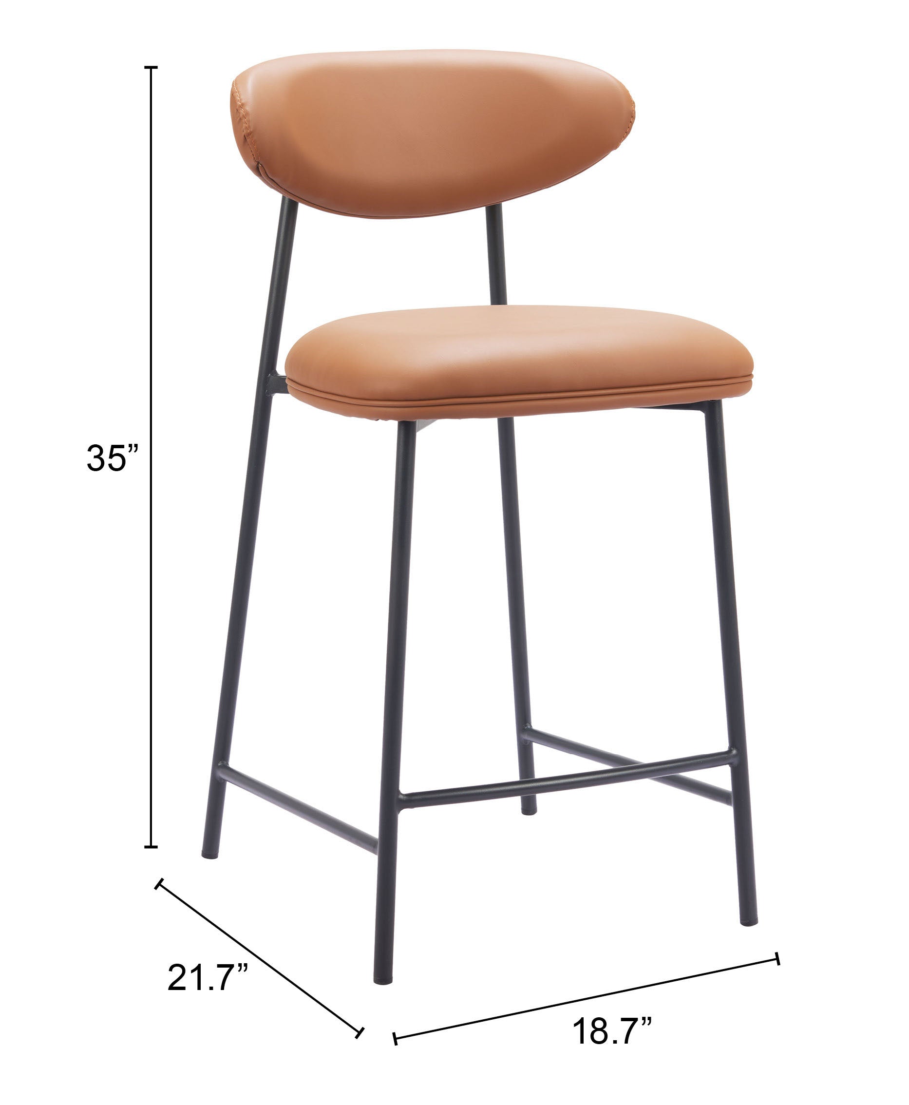 Rorun Brown Counter Stool (Set of 2) - Ornate Home