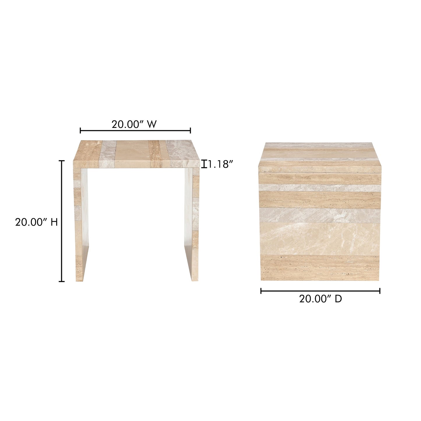 Rosa Multicolor Marble Accent Table - Ornate Home