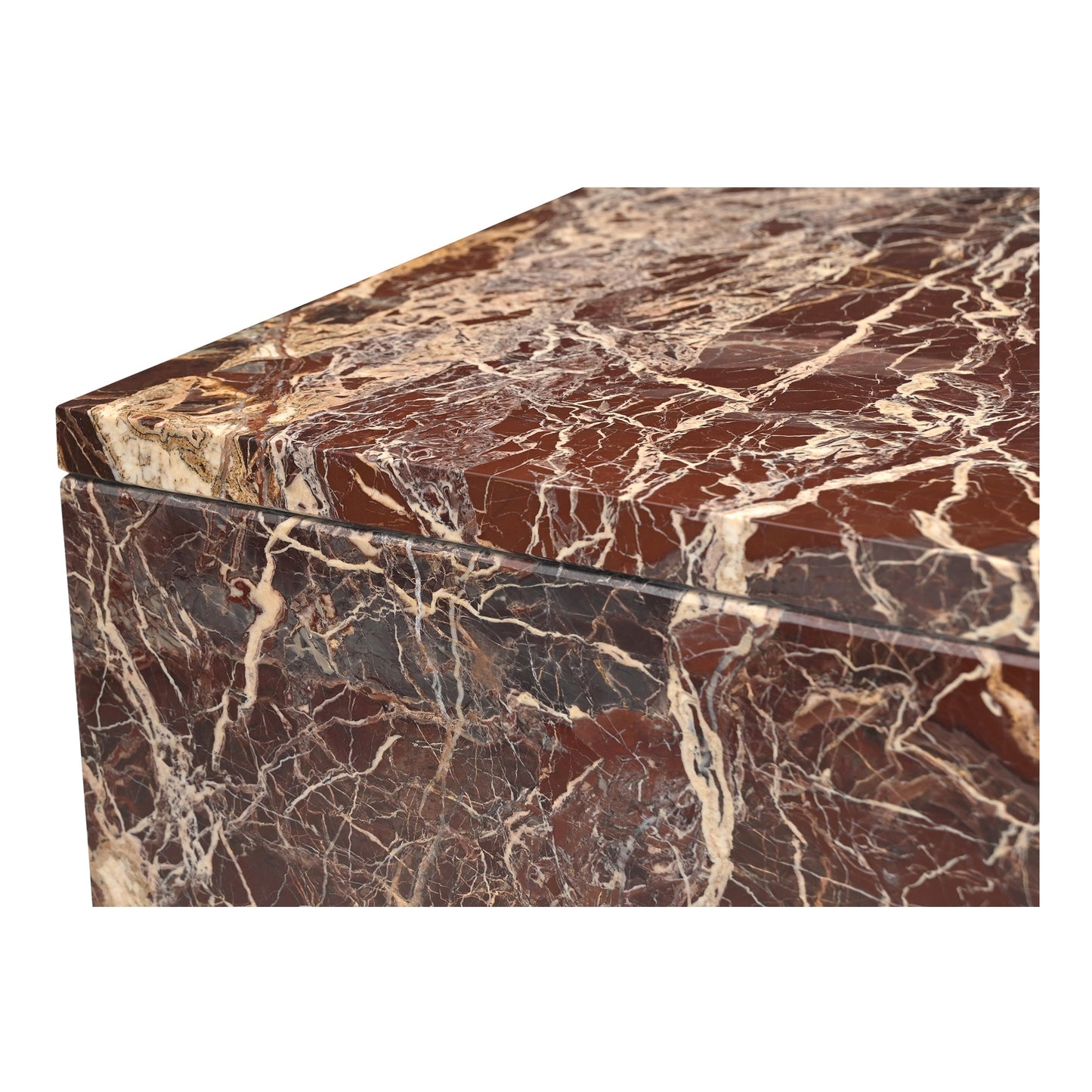 Rosa Rosso Levanto Marble Coffee Table - Ornate Home