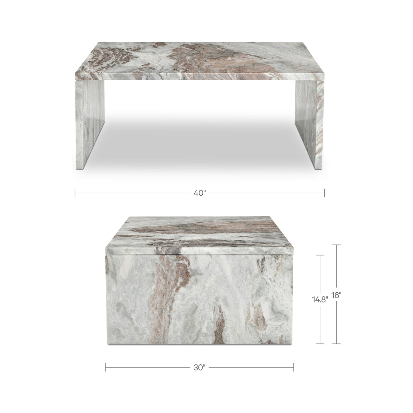 Rosa Torrento Marble Coffee Table - Ornate Home