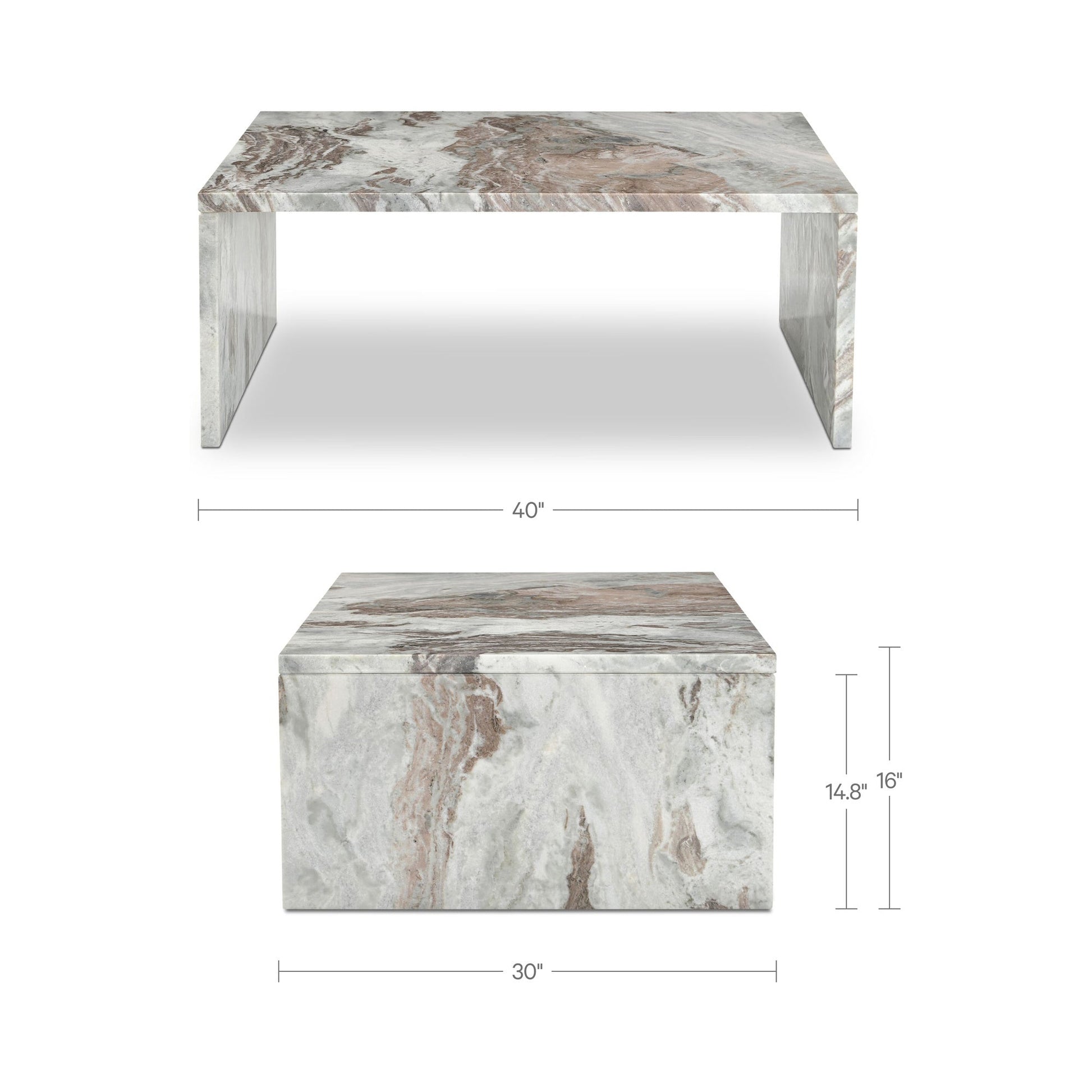 Rosa Torrento Marble Coffee Table - Ornate Home