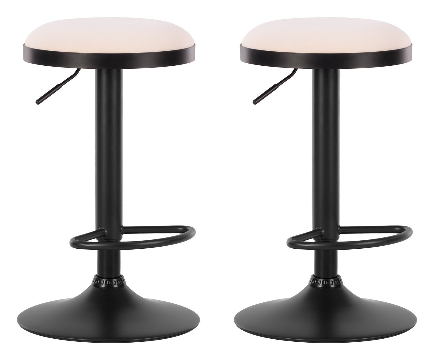 Rosco White Barstool (Set of 2) - Ornate Home