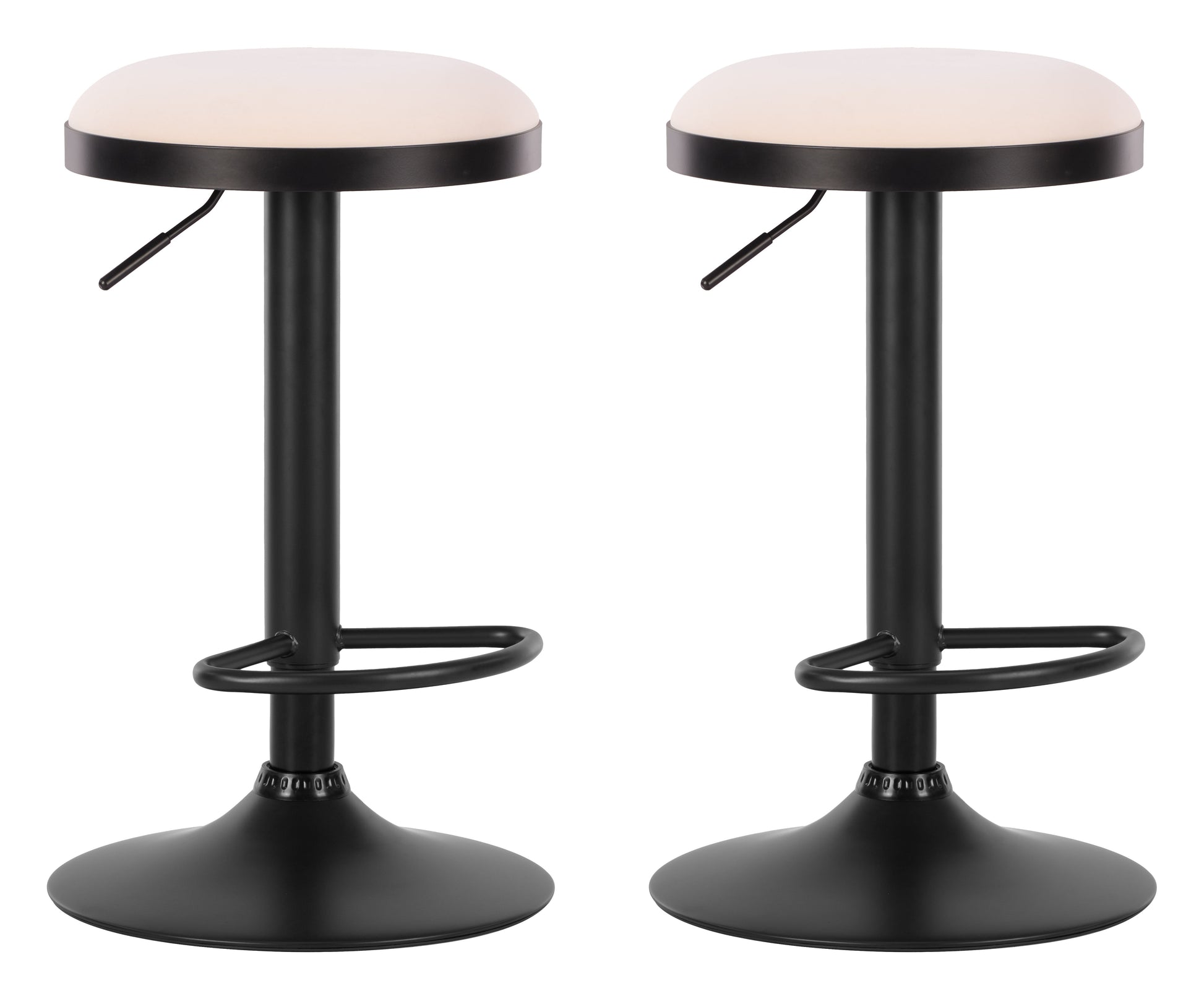 Rosco White Barstool (Set of 2) - Ornate Home