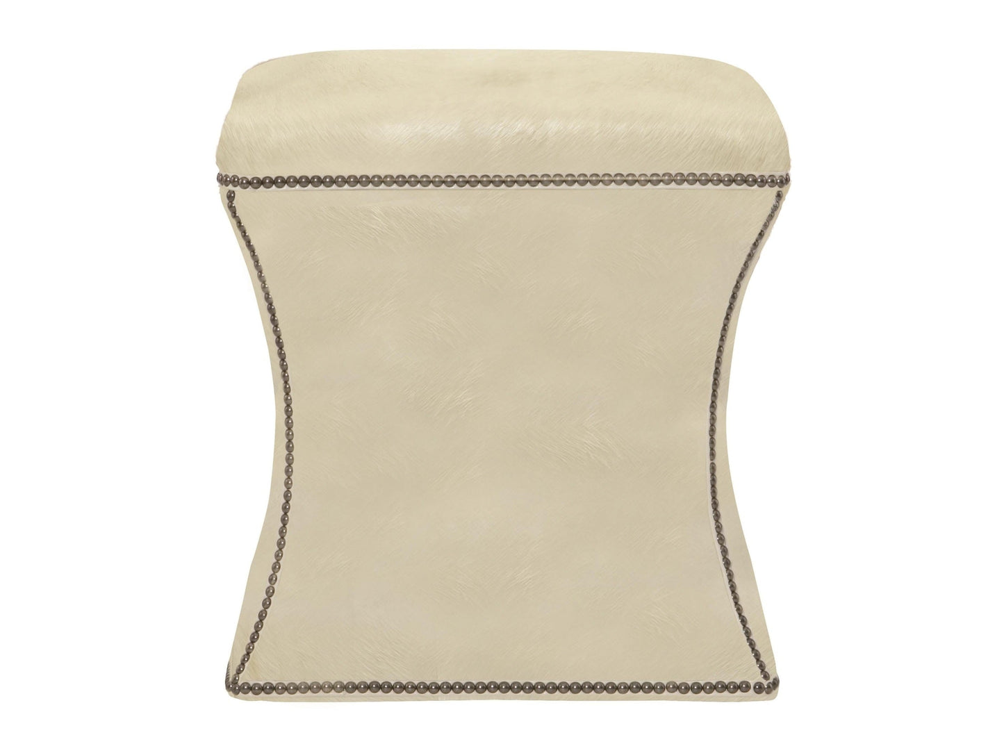 Roscoe Beige/Tan Leather Ottoman - Ornate Home