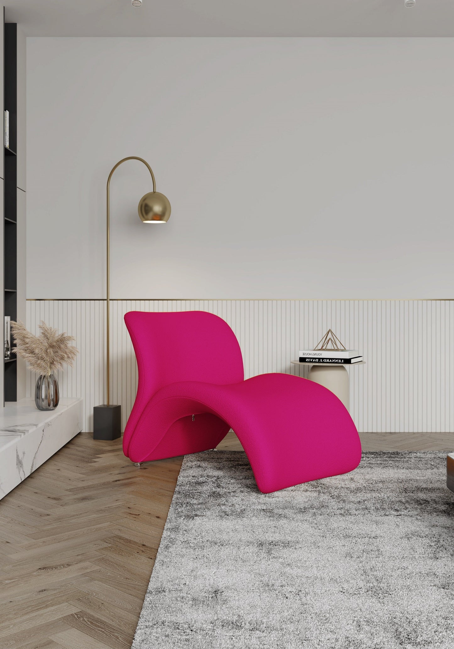 Rosebud Accent Chair in Fuchsia - Ornate Home