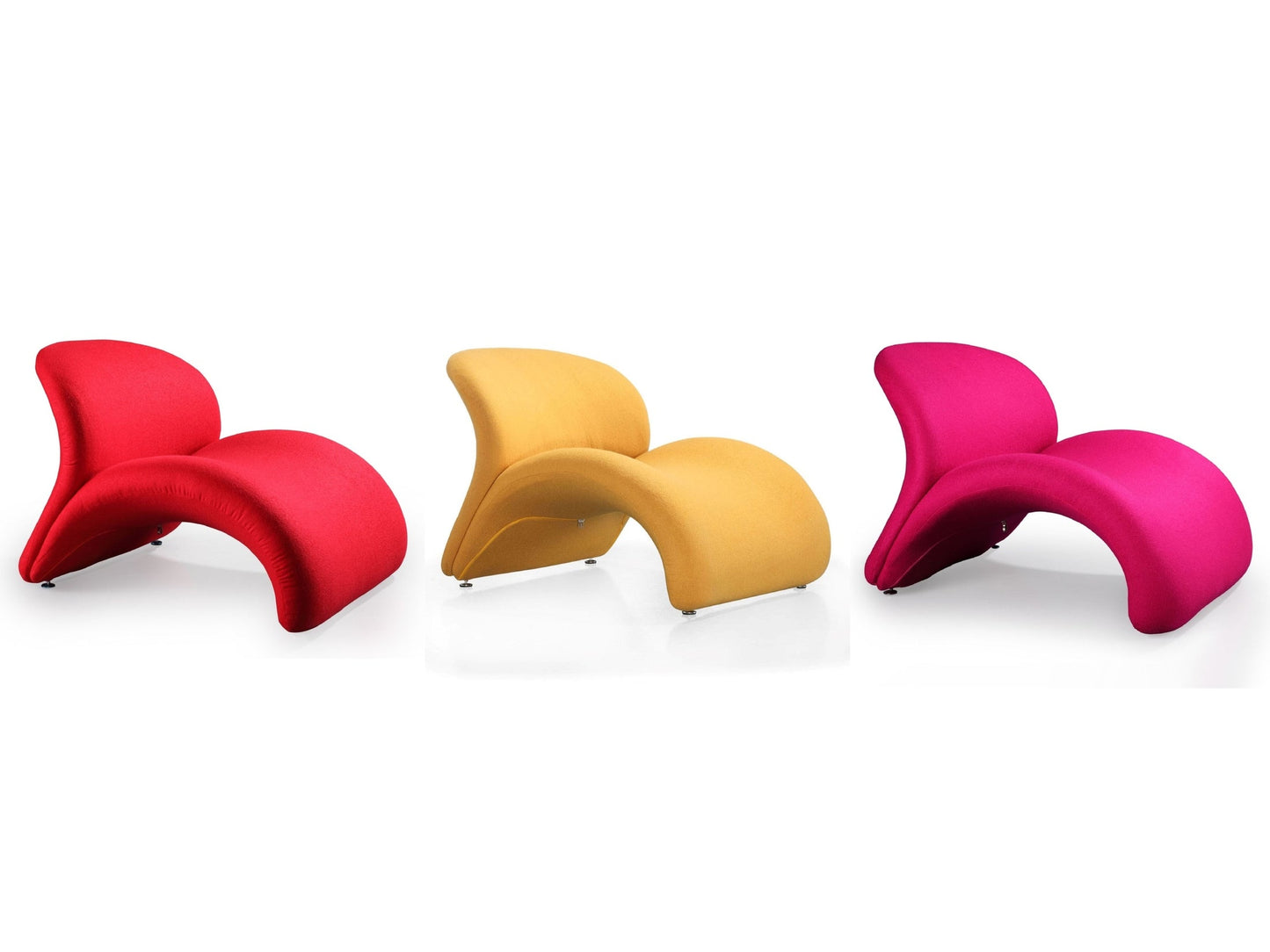 Rosebud Multi Colored Accent Chair in Red, Fuchsia Pink and Yellow (set of 3) - Ornate Home