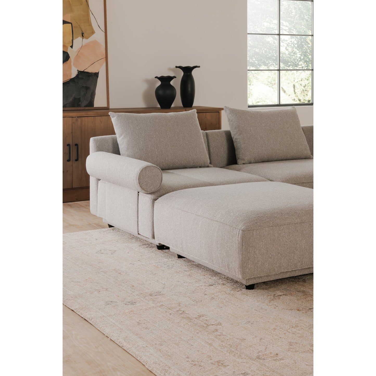 Rosello Light Grey Right Arm Facing Chair - Ornate Home