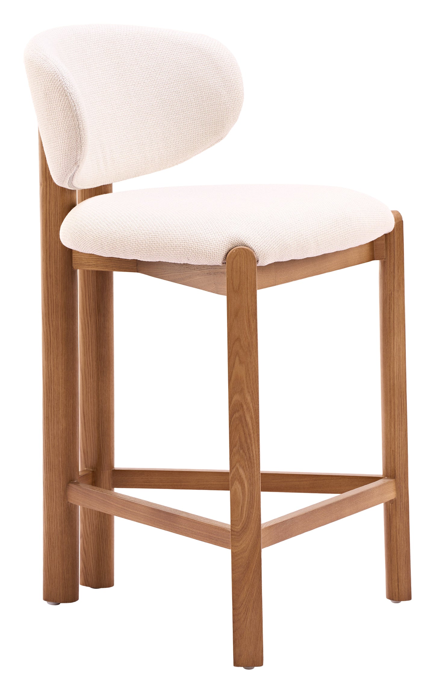 Rosetta Beige & Walnut Counter Stool (Set of 2) - Ornate Home