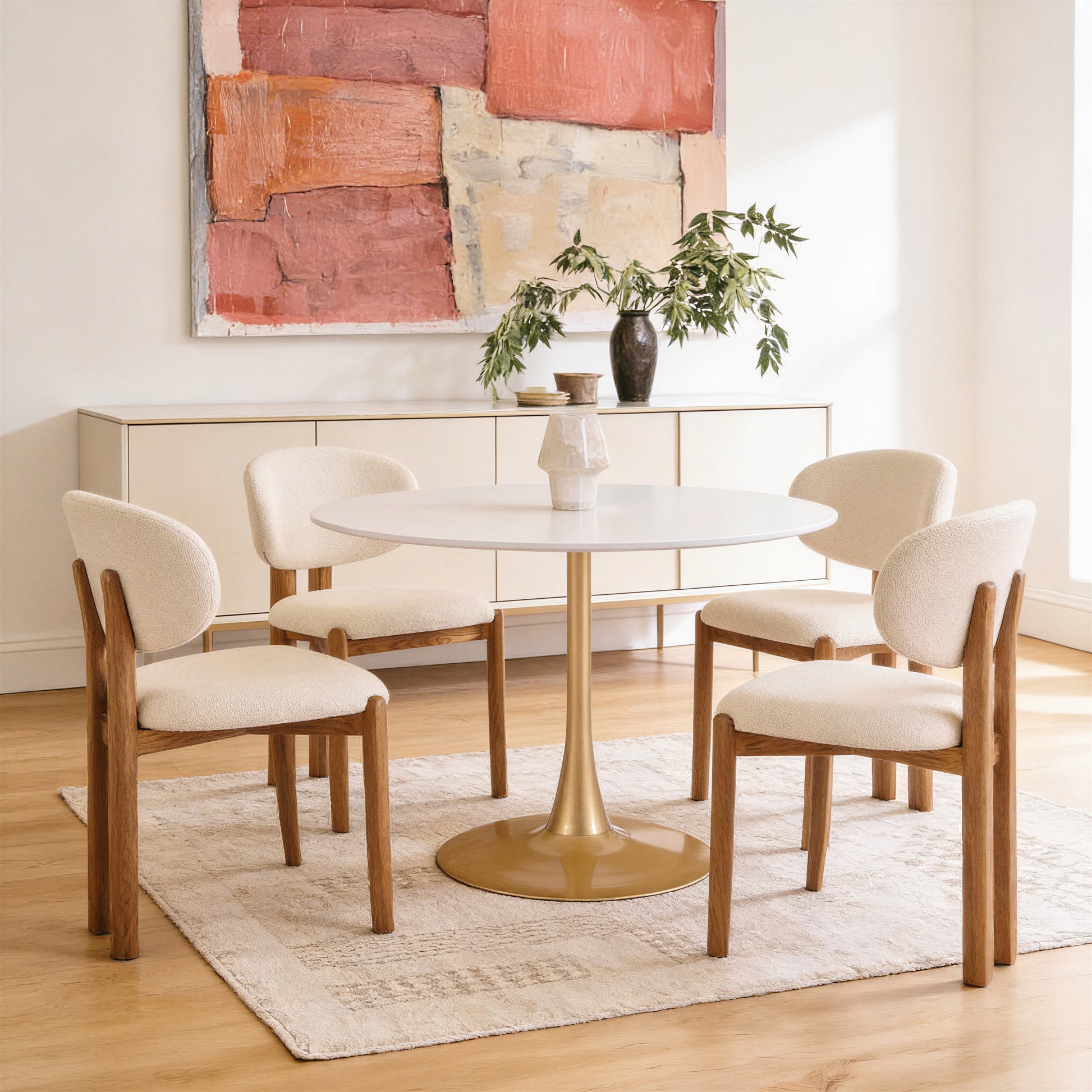 Rosetta Beige & Walnut Dining Chair (Set of 2) - Ornate Home