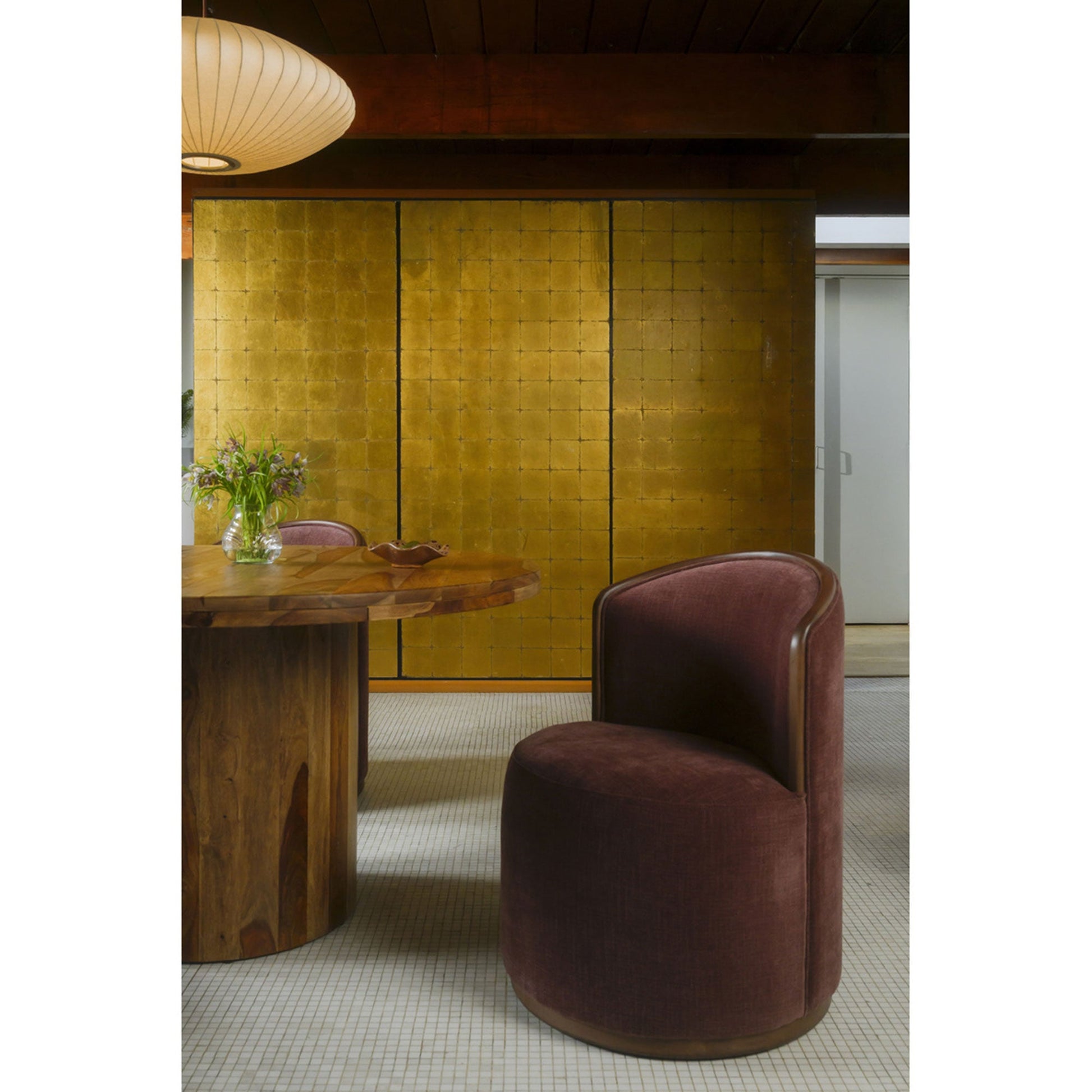 Rossi Berry/Natural Swivel Dining Chair - Ornate Home