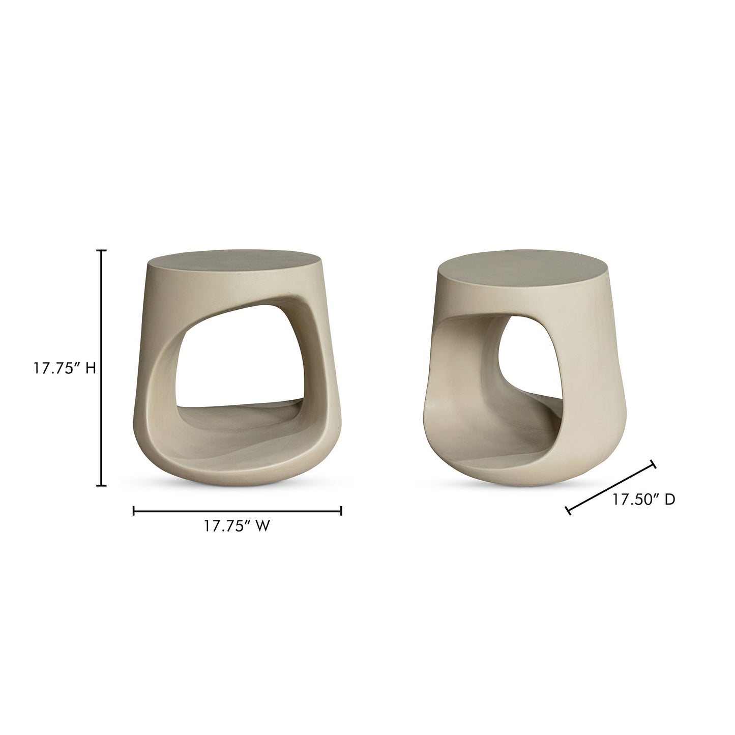 Rothko Cream Outdoor Stool - Ornate Home