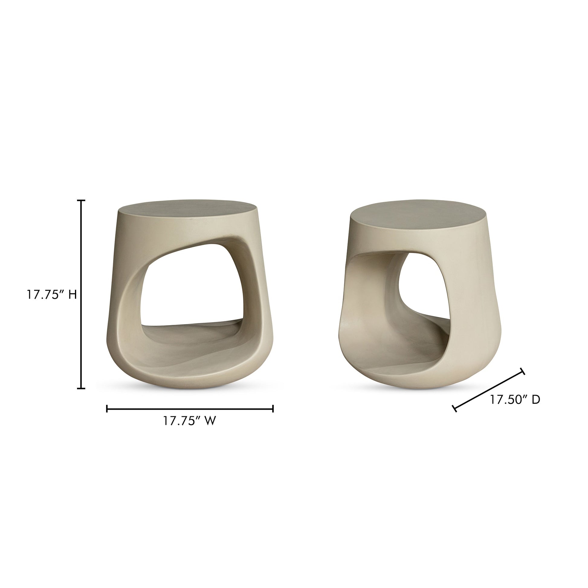 Rothko Cream Outdoor Stool - Ornate Home