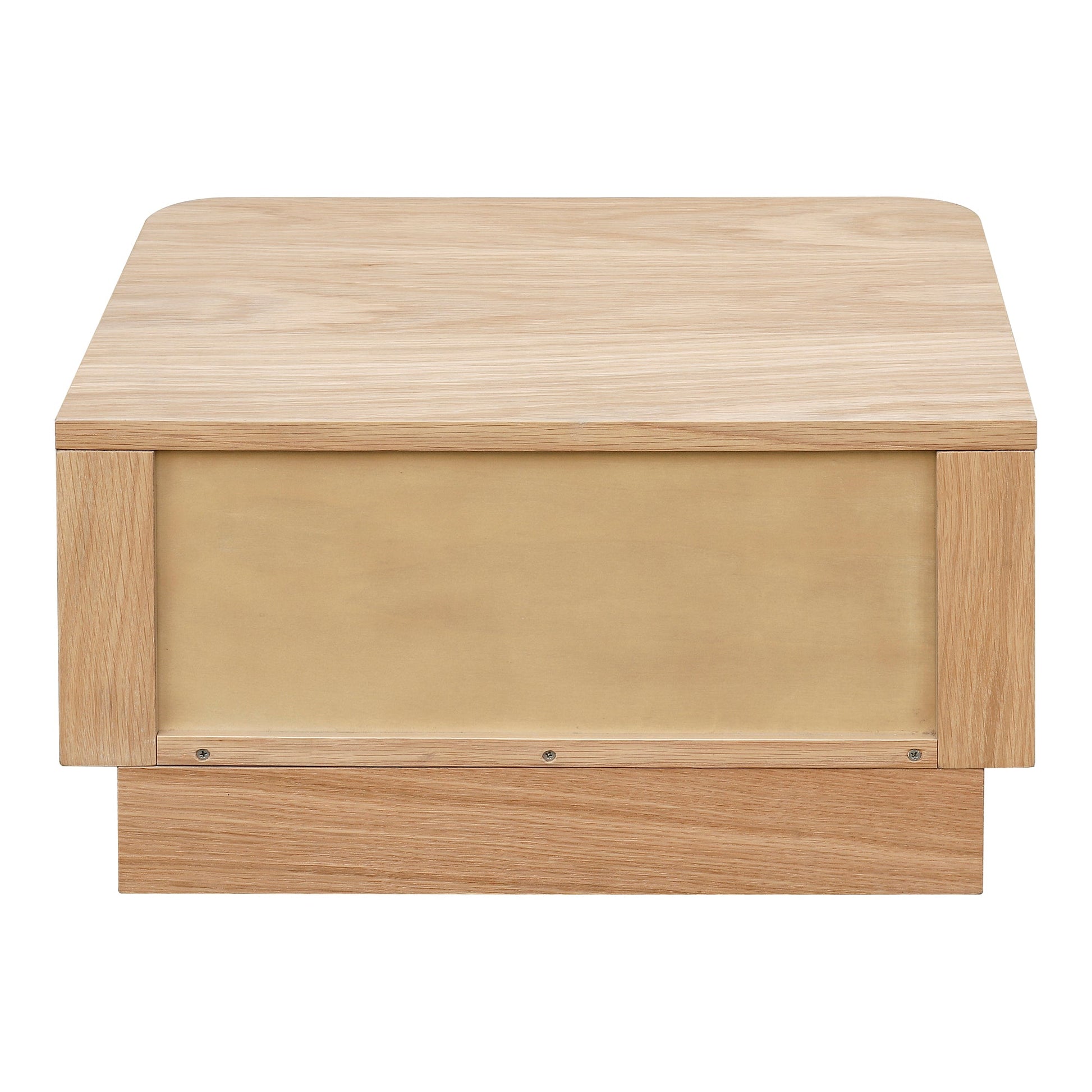 Round Off Light Oak Brown Small Nightstand - Ornate Home