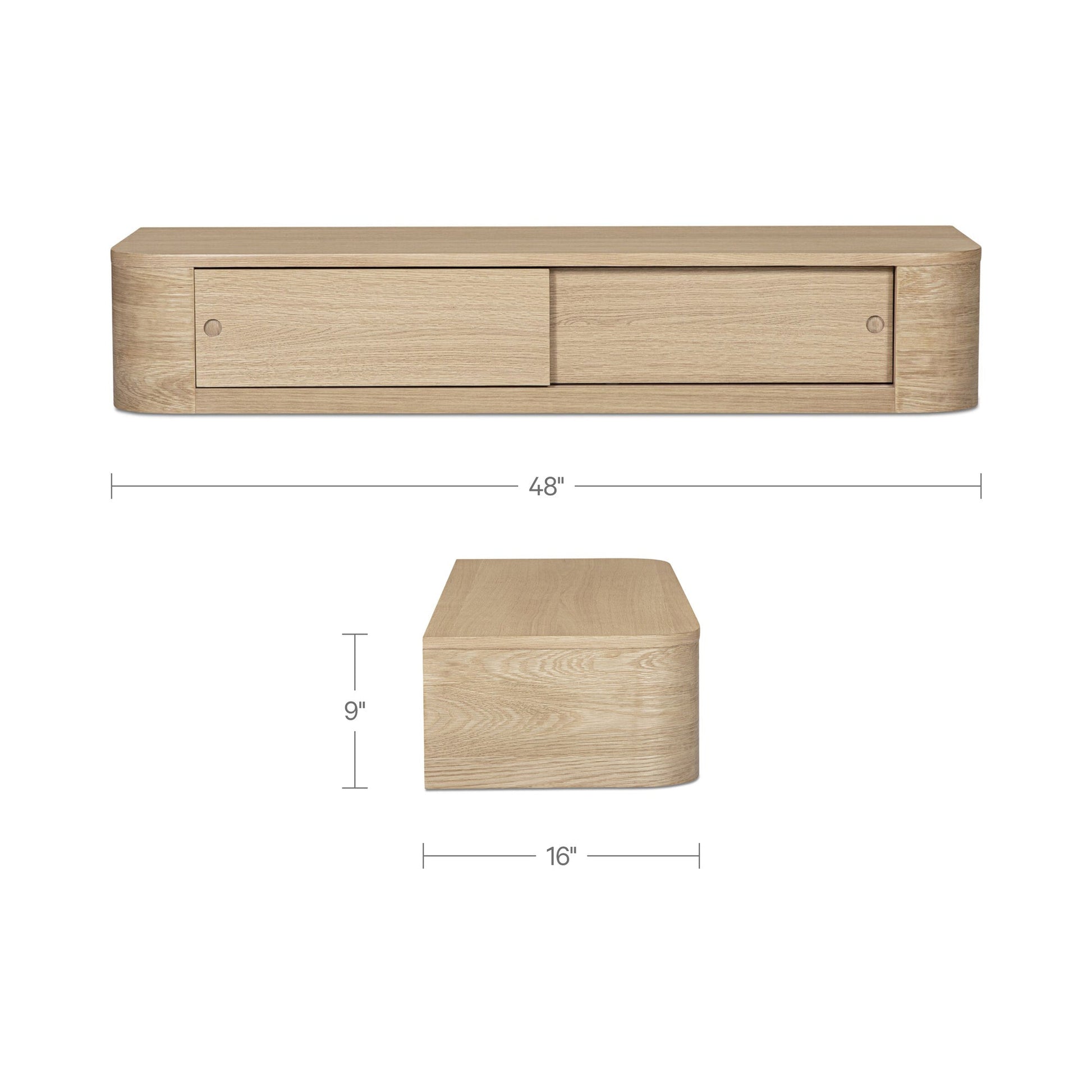 Round Off Natural Floating Console Table - Ornate Home