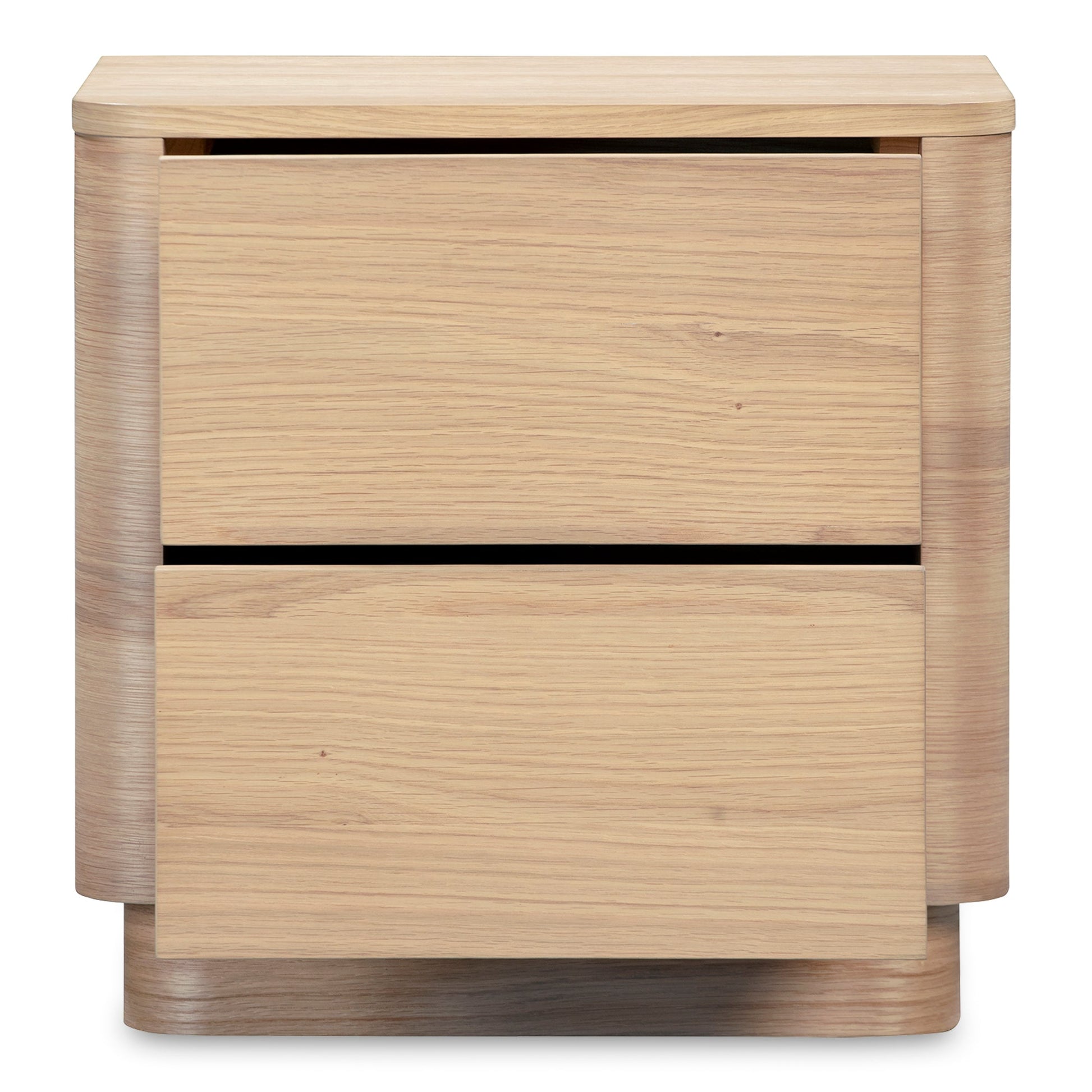 Round Off Natural Oak Tall Nightstand - Ornate Home