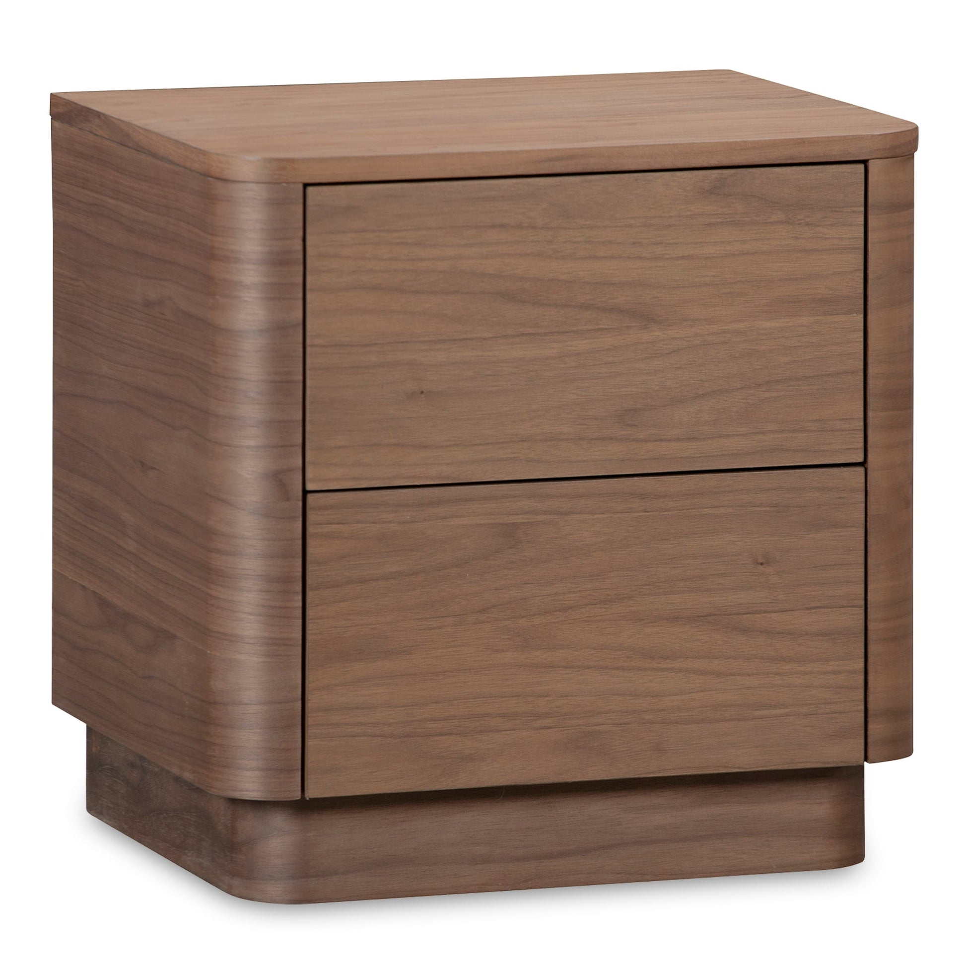 Round Off Walnut Brown Tall Nightstand - Ornate Home