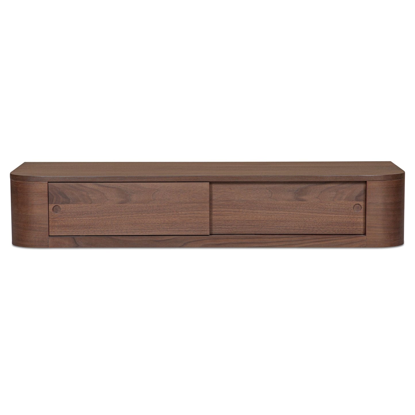 Round Off Walnut Floating Console Table - Ornate Home