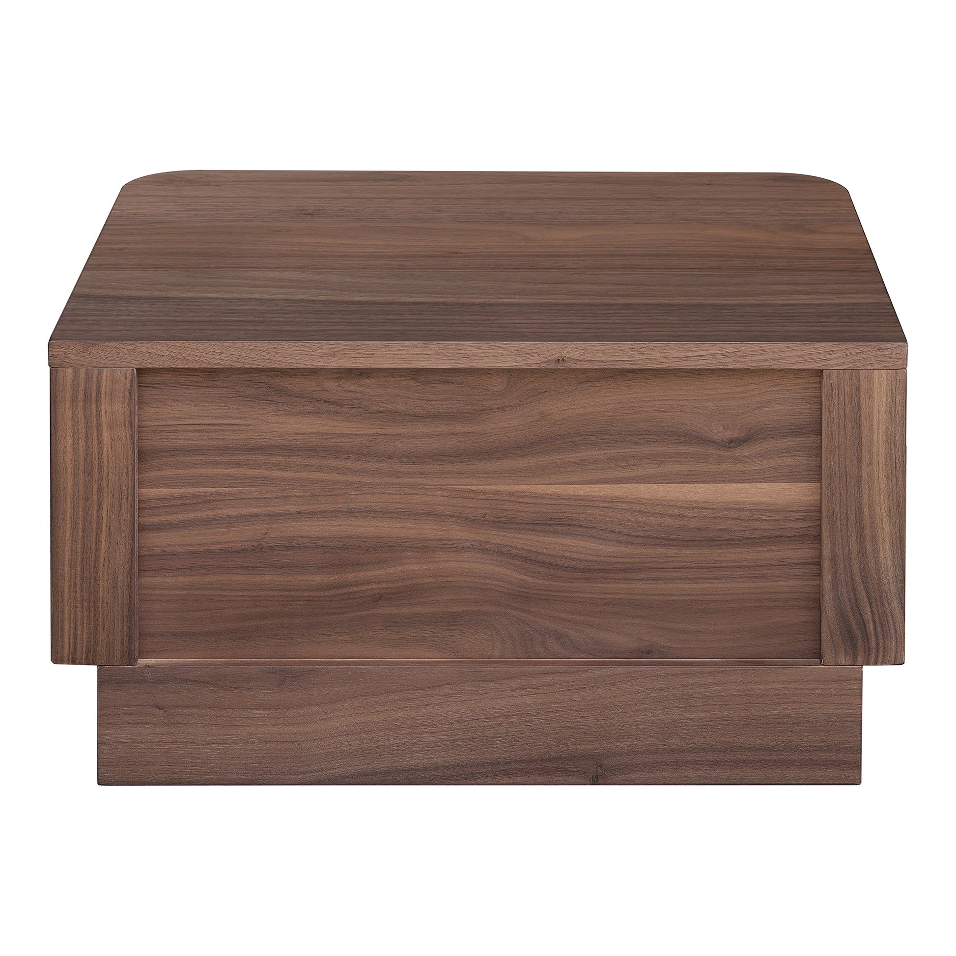 Round Off Walnut Small Nightstand - Ornate Home