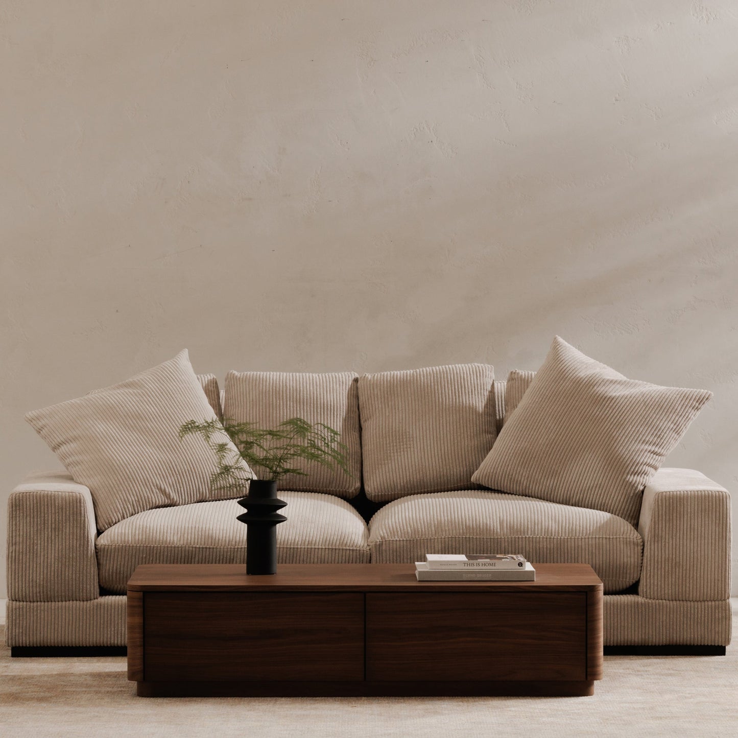 Round Walnut Brown Off Coffee Table - Ornate Home