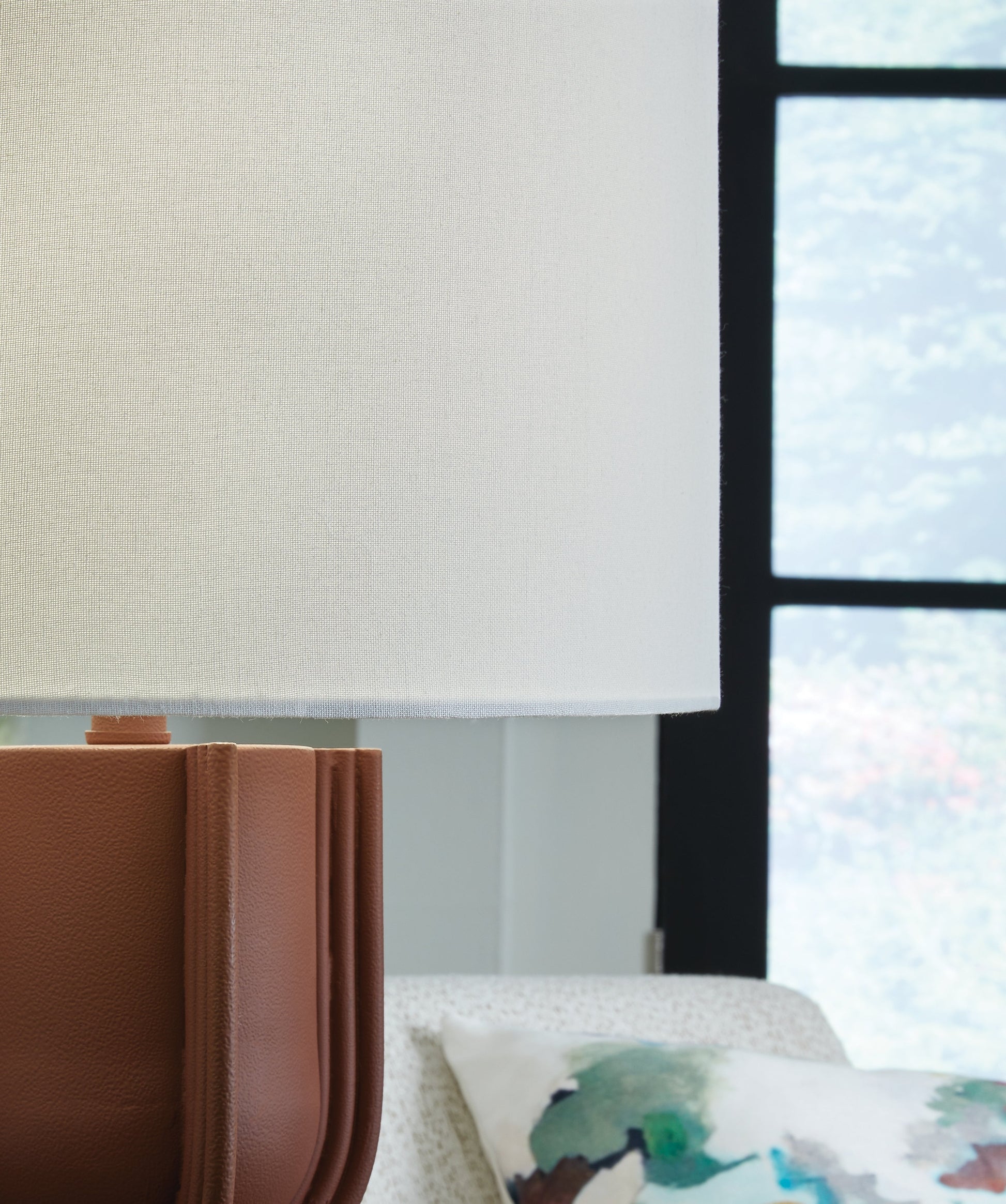 Rowandale Brick Red Table Lamp- Viva Furn