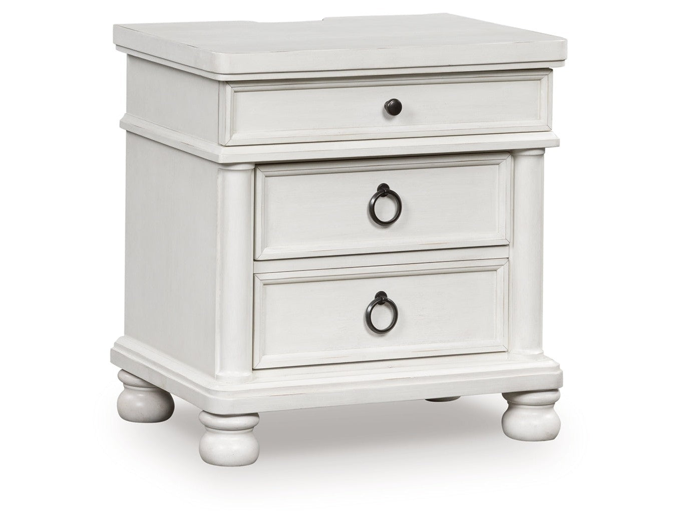 Rowlenstown Antique White Three Drawer Night Stand- Viva Furn